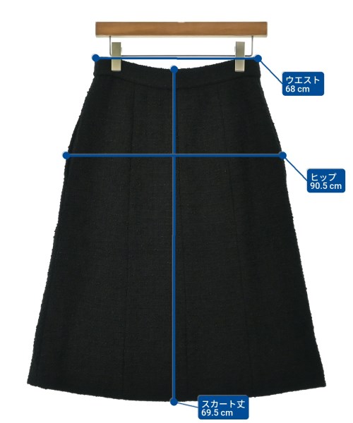 CHANEL（シャネル）ひざ丈スカート 黒 サイズ:38(S位) レディース/2200654669044