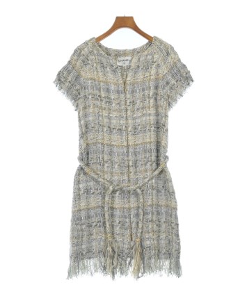 最終★13日迄★値下げ済★CHANEL★バイカラーワンピース CHANEL（シャネル）ワンピース グレー サイズ:38(S位) レディース