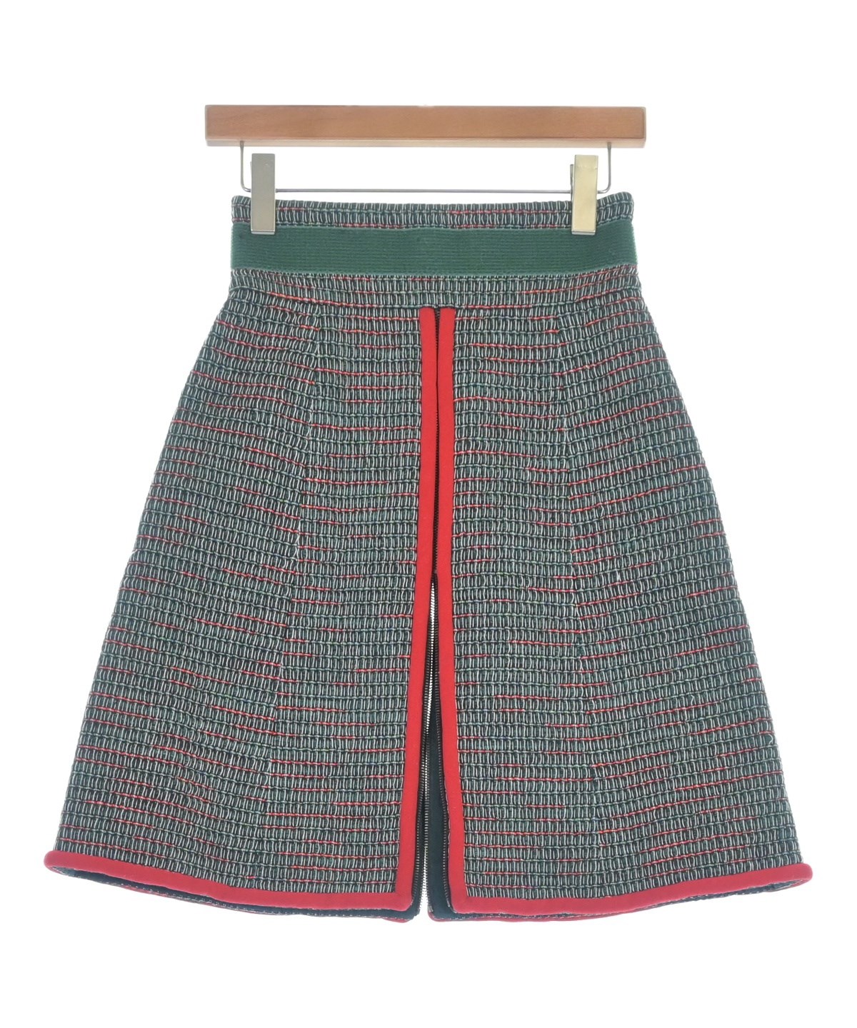 【希少】 スカート CHANEL A-60 CHANEL（シャネル）ひざ丈スカート 緑 サイズ:38(S位) レディース