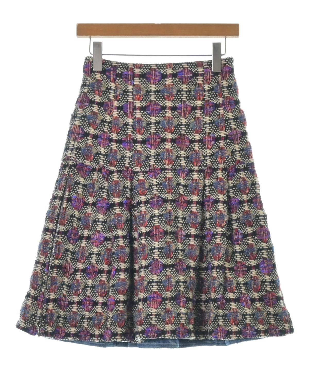 オールド シャネル 38 スカート 仏製 vintage CHANEL ブラック ボタン