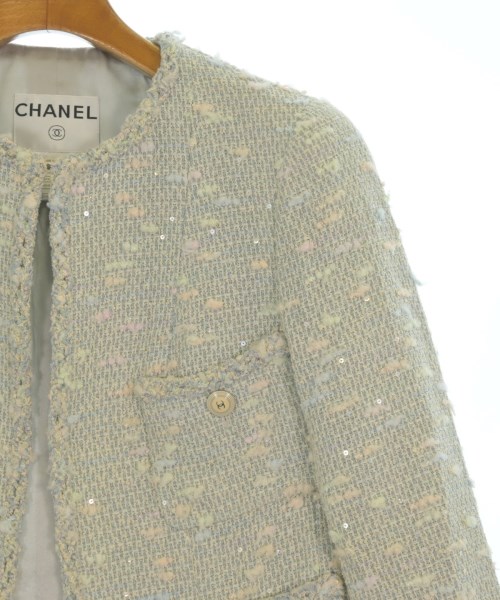 CHANEL（シャネル）ノーカラージャケット 緑 サイズ:34(XXS位) レディース/2200651204071