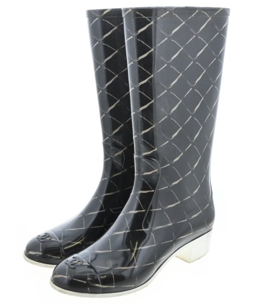 CHANEL(シャネル)レインシューズ 黒 サイズ:36(22.5cm位)/2200663486014