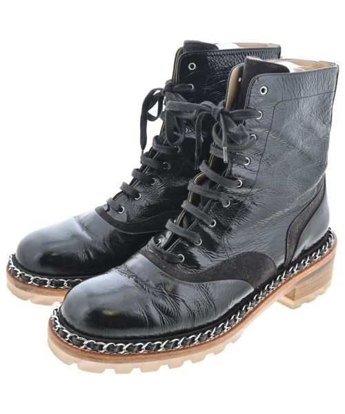 CHANEL(シャネル)ブーツ 黒 サイズ:EU38(24.5cm位)/2200665174179