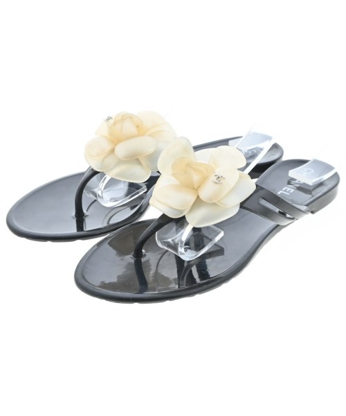 CHANEL(シャネル)サンダル 黒 サイズ:EU37(23.5cm位)/2200666737014