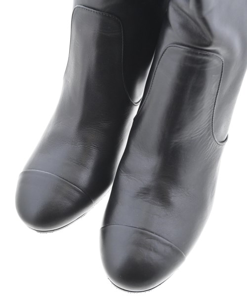 CHANEL（シャネル）ブーツ 黒 サイズ:EU38 1/2(25cm位) レディース/2200730413066