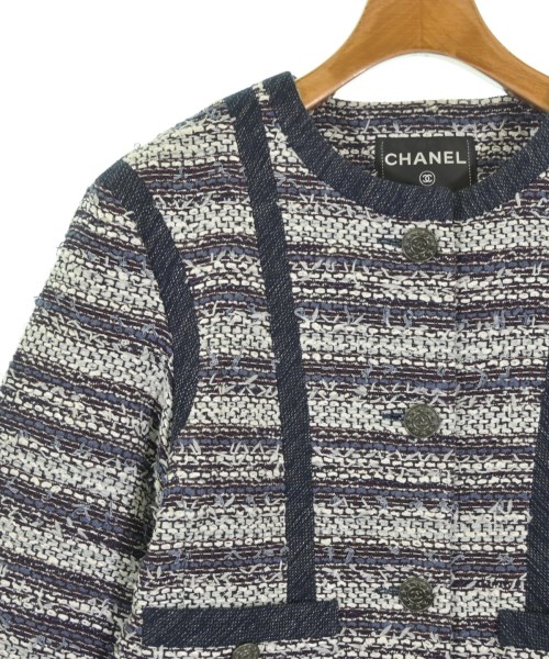 CHANEL（シャネル）ノーカラージャケット 紺 サイズ:42(M位) レディース/2200726340055