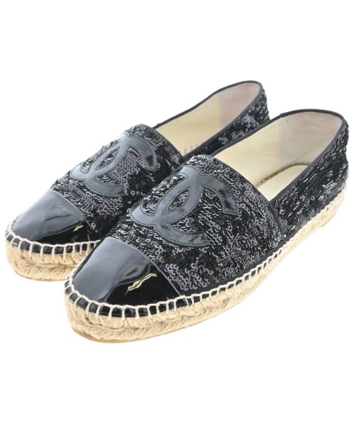 CHANEL(シャネル)エスパドリーユ 黒 サイズ:EU39(25.5cm位)/2200687423033