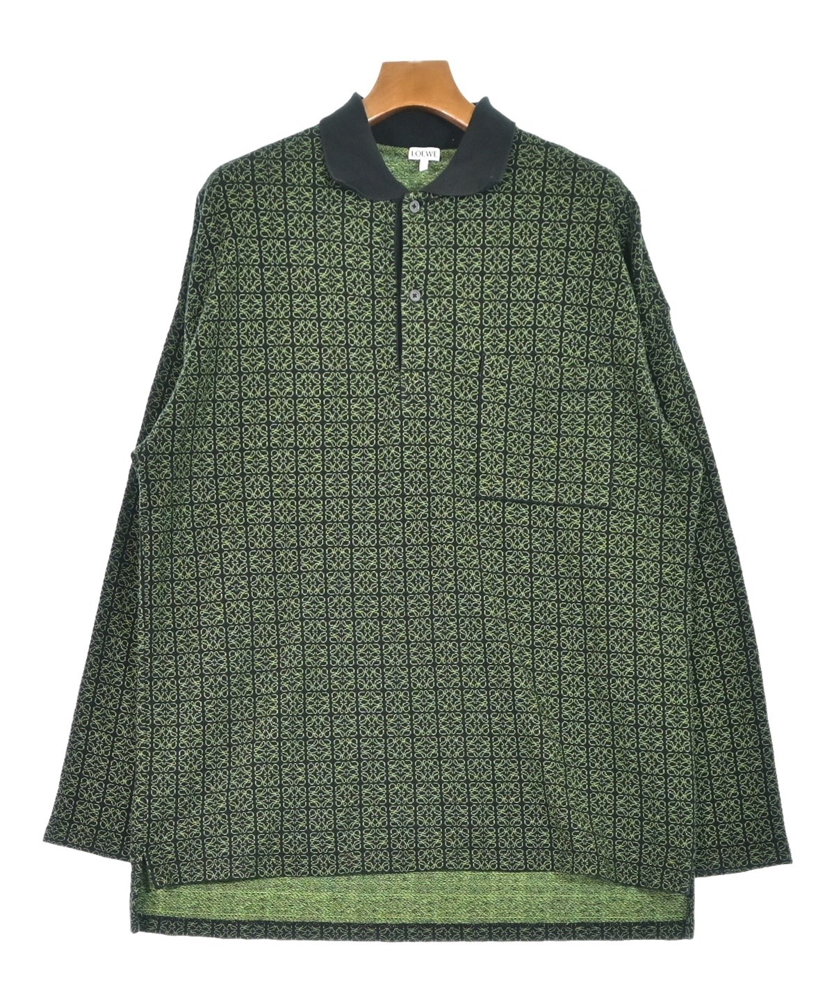ひ*げ様 LOEWE ブラック ポロシャツ LOEWE（ロエベ） 半袖 ポロシャツ XXS メンズ 服 ライトグリーン ロゴ