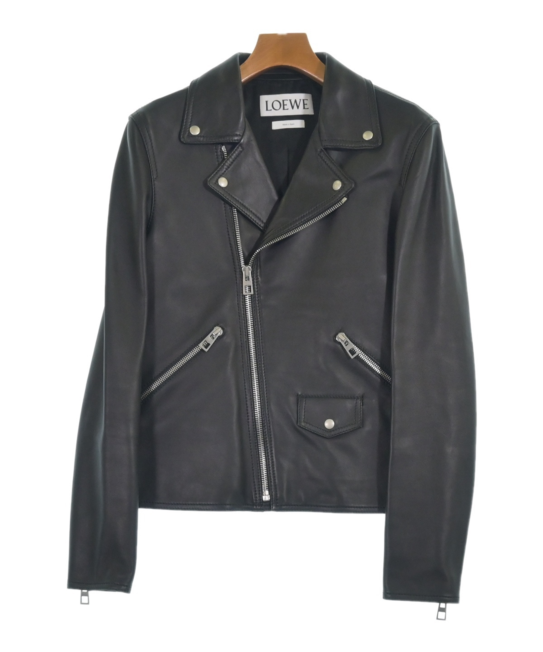 LOEWE ノーカラー ライダース 未使用品 正規品 LOEWE（ロエベ）ライダース 黒 サイズ:44(S位) メンズ/2200627339011