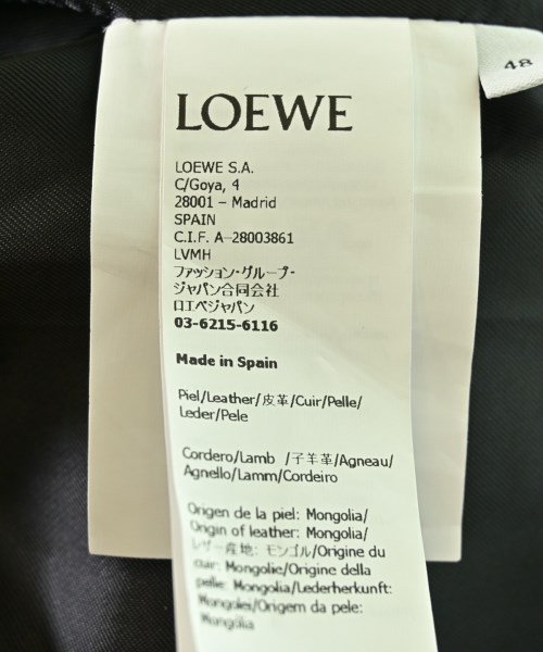 LOEWE（ロエベ）ライダース 黒 サイズ:48(L位) メンズ/2200633214012