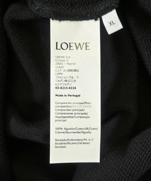 LOEWE（ロエベ）スウェット 黒 サイズ:XL メンズ/2200620814171