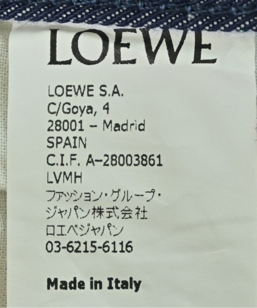 LOEWE（ロエベ）デニムパンツ 青 サイズ:42(XS位) メンズ/2200682059022