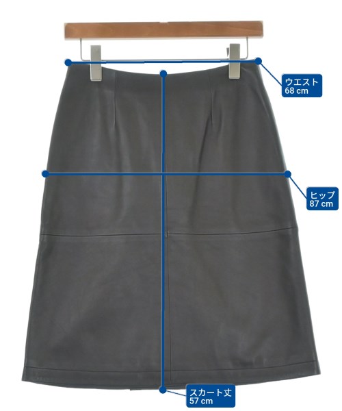 LOEWE（ロエベ）ひざ丈スカート 茶 サイズ:38(S位) レディース/2200655056164