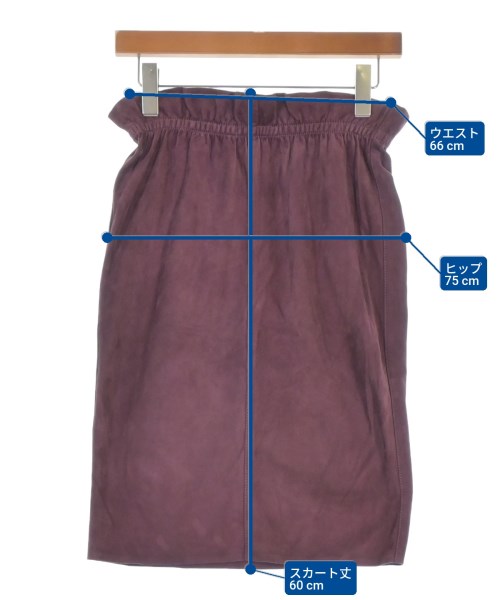 LOEWE（ロエベ）ひざ丈スカート 紫 サイズ:36(XS位) レディース/2200658417023