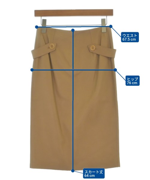 LOEWE（ロエベ）ひざ丈スカート ベージュ サイズ:36(XS位) レディース/2200658502019