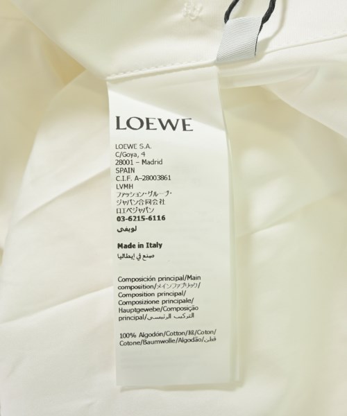 LOEWE（ロエベ）カジュアルシャツ 白 サイズ:36(XS位) レディース/2200711175099