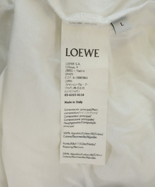 LOEWE（ロエベ）Tシャツ・カットソー 白 サイズ:L レディース/2200709505105