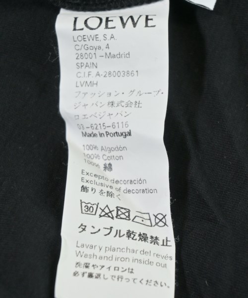 LOEWE（ロエベ）Tシャツ・カットソー 黒 サイズ:M レディース/2200702518164