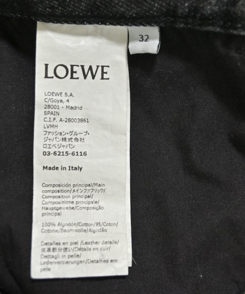 LOEWE（ロエベ）デニムパンツ 黒 サイズ:32(XXS位) レディース/2200706707045