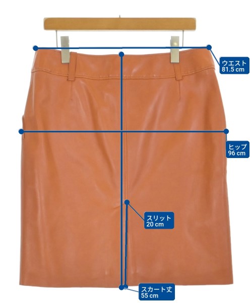 LOEWE（ロエベ）ひざ丈スカート 茶 サイズ:44(L位) レディース/2200663116096