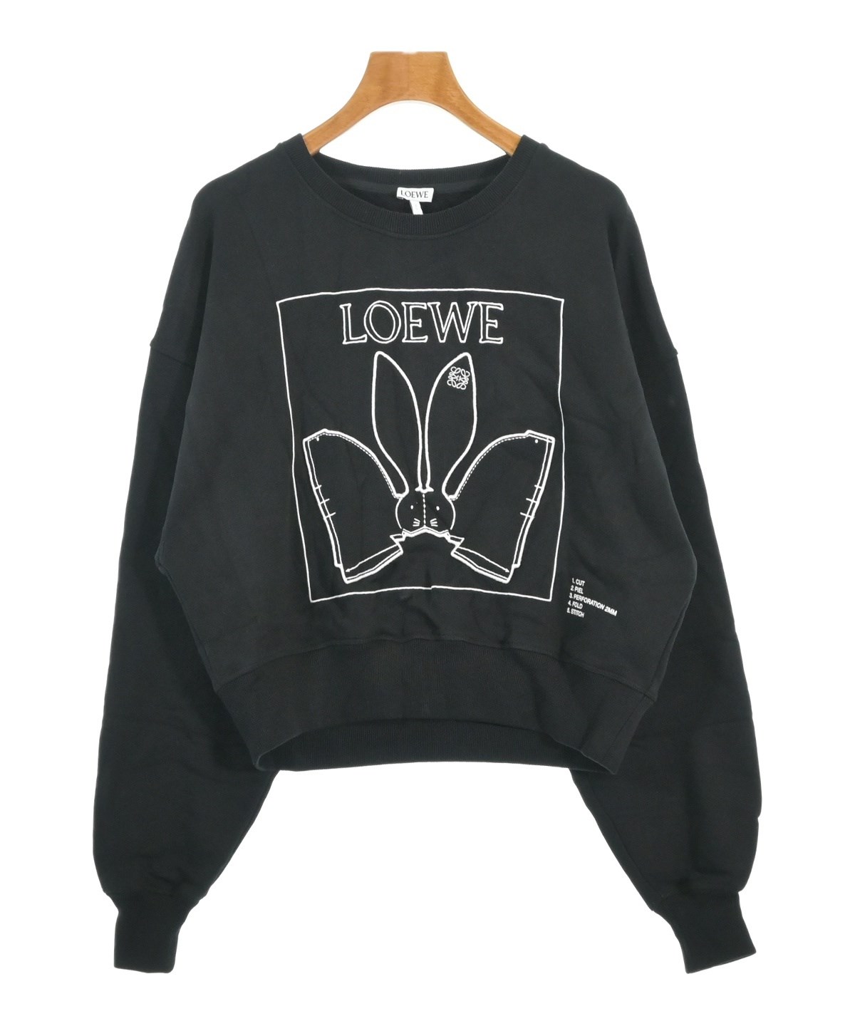 LOEWE/ロエベ 五部袖ロゴニット　黒　Ｓサイズ LOEWE/ロエベ 五部袖ロゴニット 黒 Sサイズ 【公式通販】
