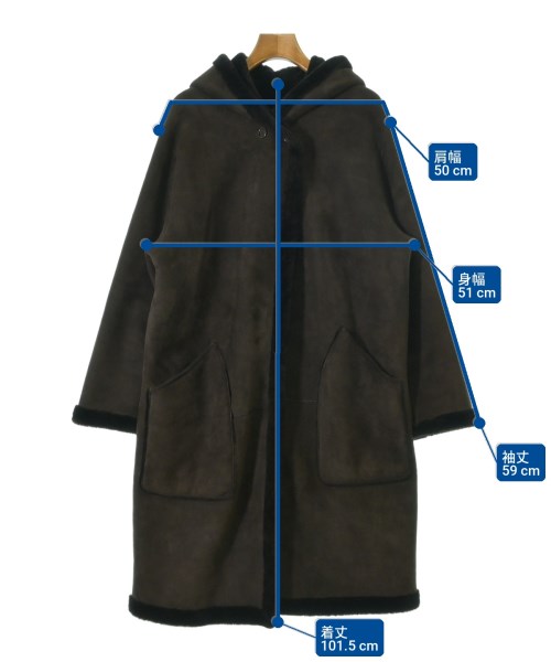 LOEWE（ロエベ）ムートンコート 茶 サイズ:36(XS位) レディース/2200734349019