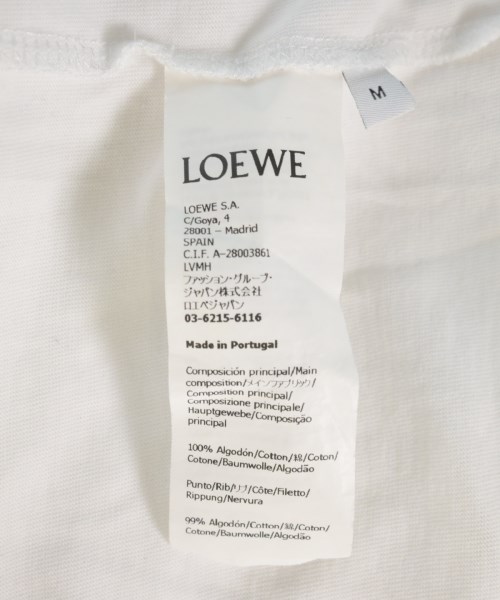 LOEWE（ロエベ）Tシャツ・カットソー 白 サイズ:M メンズ/2200735813151