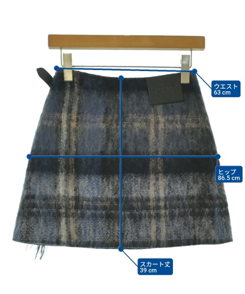 LOEWE（ロエベ）ミニスカート 紺 サイズ:32(XXS位) レディース/2200716871231