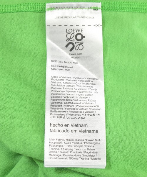 LOEWE（ロエベ）Tシャツ・カットソー 緑 サイズ:XS メンズ/2200723287032