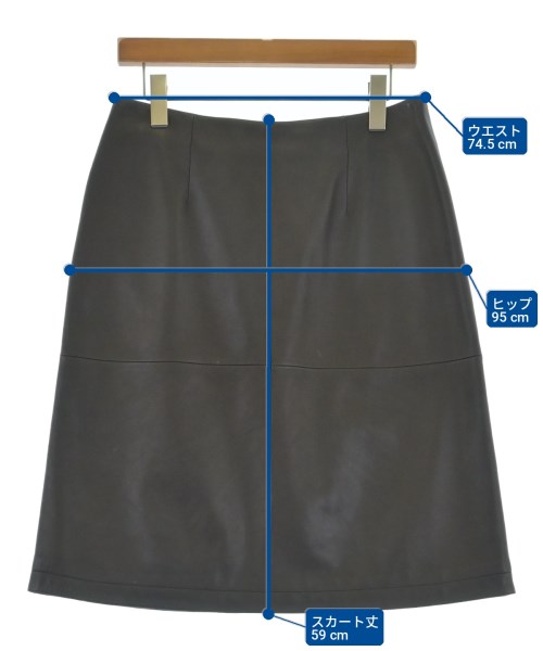 LOEWE（ロエベ）ひざ丈スカート 茶 サイズ:42(M位) レディース/2200726792021