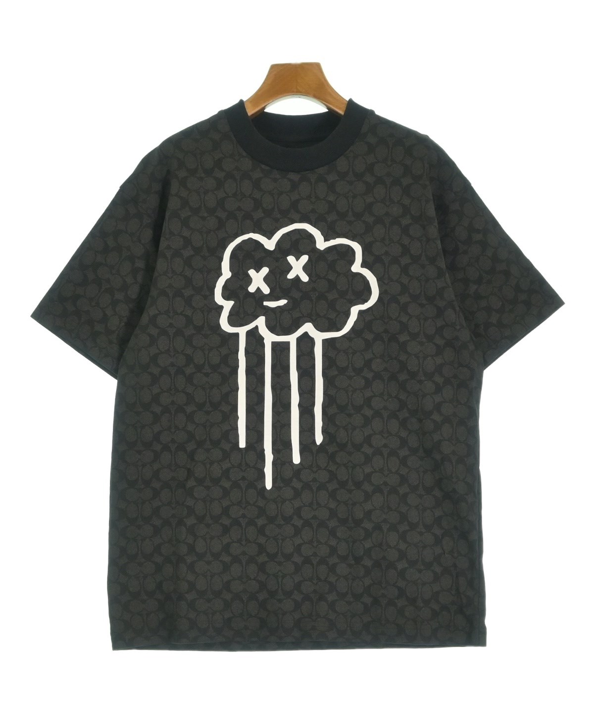 COACH コーチ Tシャツ・カットソー S 茶xベージュ(総柄) 【古着】【中古】 中古・古着通販】COACH (コーチ) シグネチャーロゴプリントTシャツ
