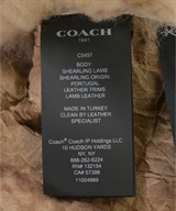 COACH（コーチ）ムートンコート ベージュ サイズ:S レディース/2200601059010