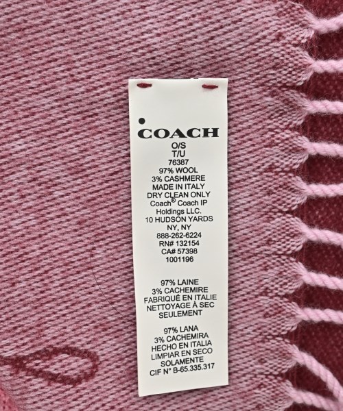 COACH（コーチ）マフラー 赤 サイズ:- レディース/2200693901174