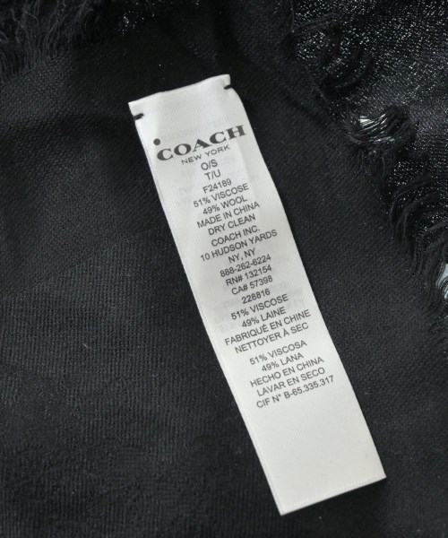COACH（コーチ）ストール 黒 サイズ:- レディース/2200657603250