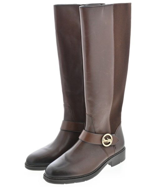 COACH(コーチ)ブーツ 茶 サイズ:US5(22cm位)/2200641890086