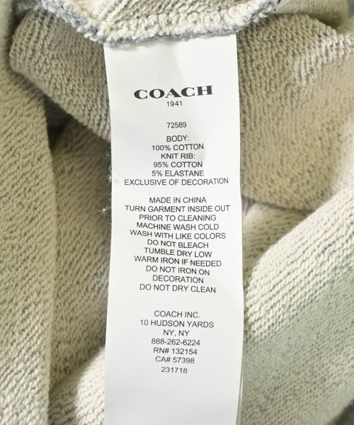 COACH（コーチ）スウェット グレー サイズ:XS メンズ/2200707093048