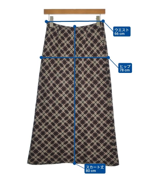 YOSHIE INABA（ヨシエイナバ）ロング・マキシ丈スカート 茶 サイズ:-(M位) レディース/2200649003020