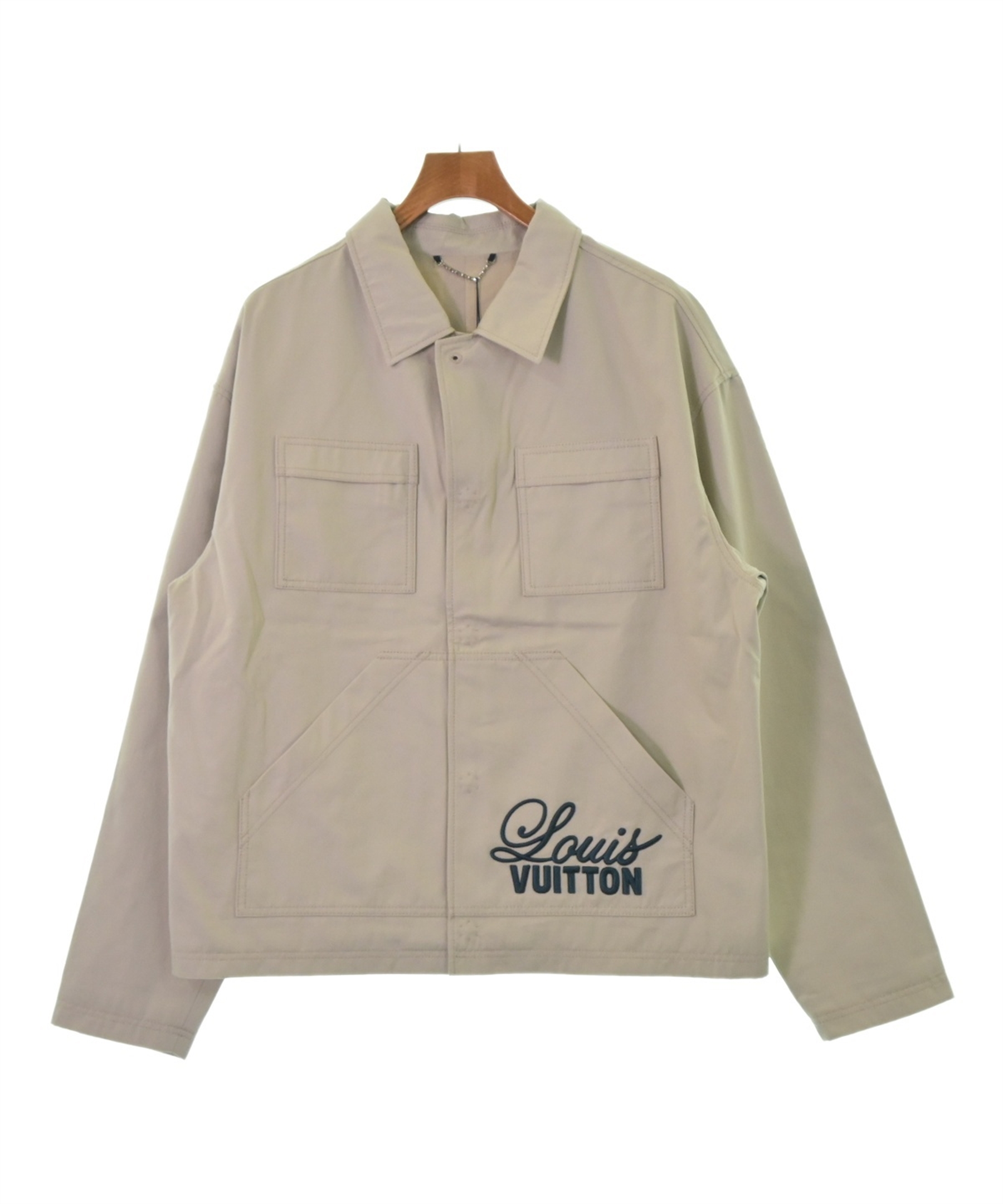 ルイ・ヴィトン ロゴ刺繍 ベージュジャケット ルイ・ヴィトン ロゴ刺繍 ベージュジャケット