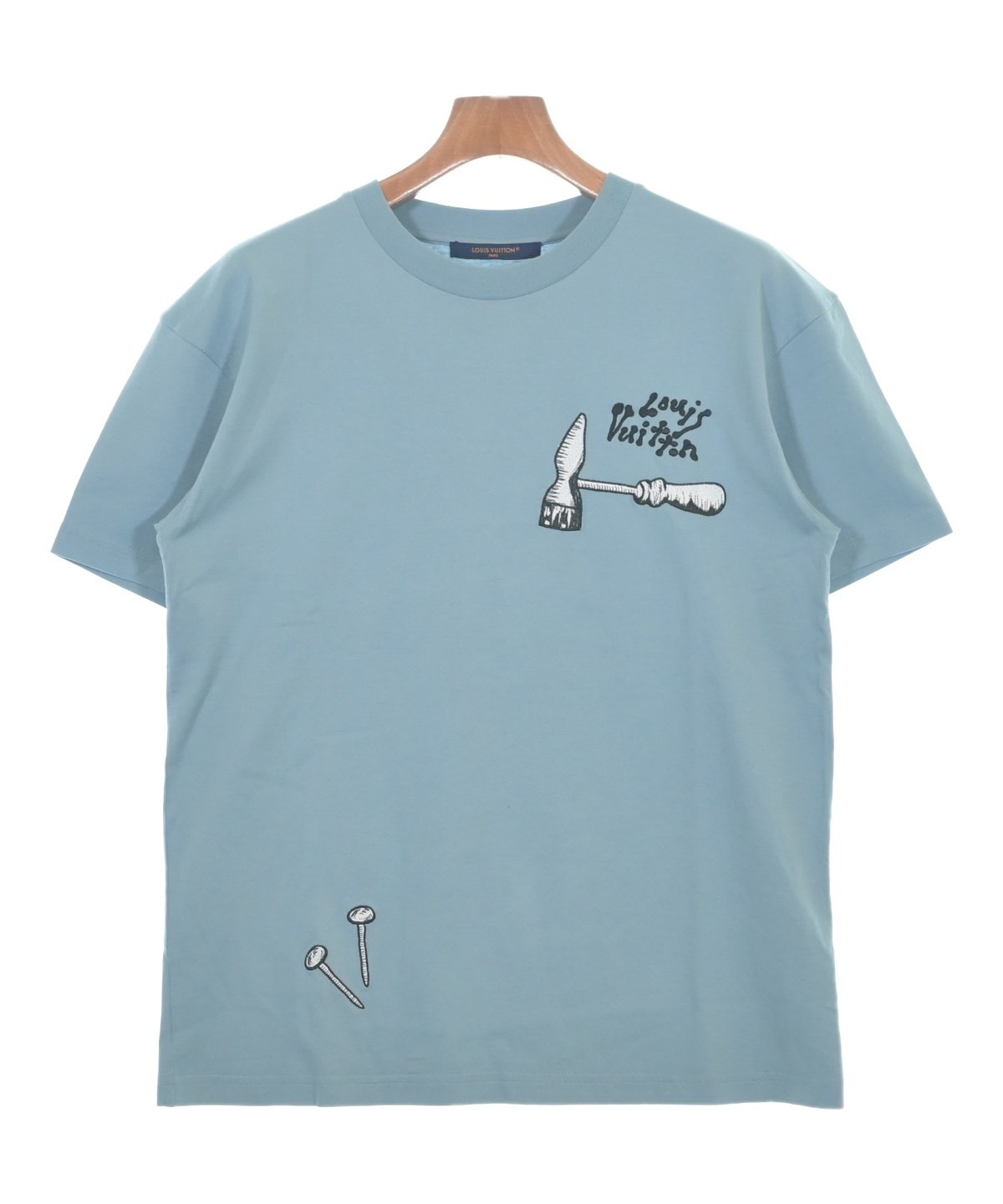 ルイヴィトン カットソー 半袖 クルーネック XS 水色 LOUIS VUITTON（ルイヴィトン）Tシャツ・カットソー 青 サイズ:S
