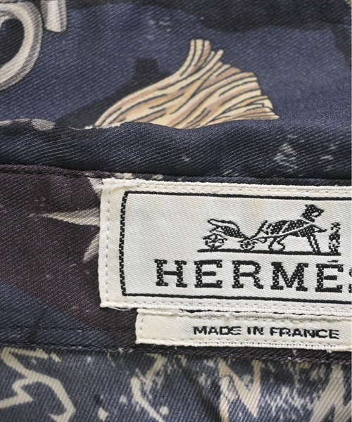 HERMES エルメス カジュアルシャツ 39(M位) 紺xグレー(総柄)