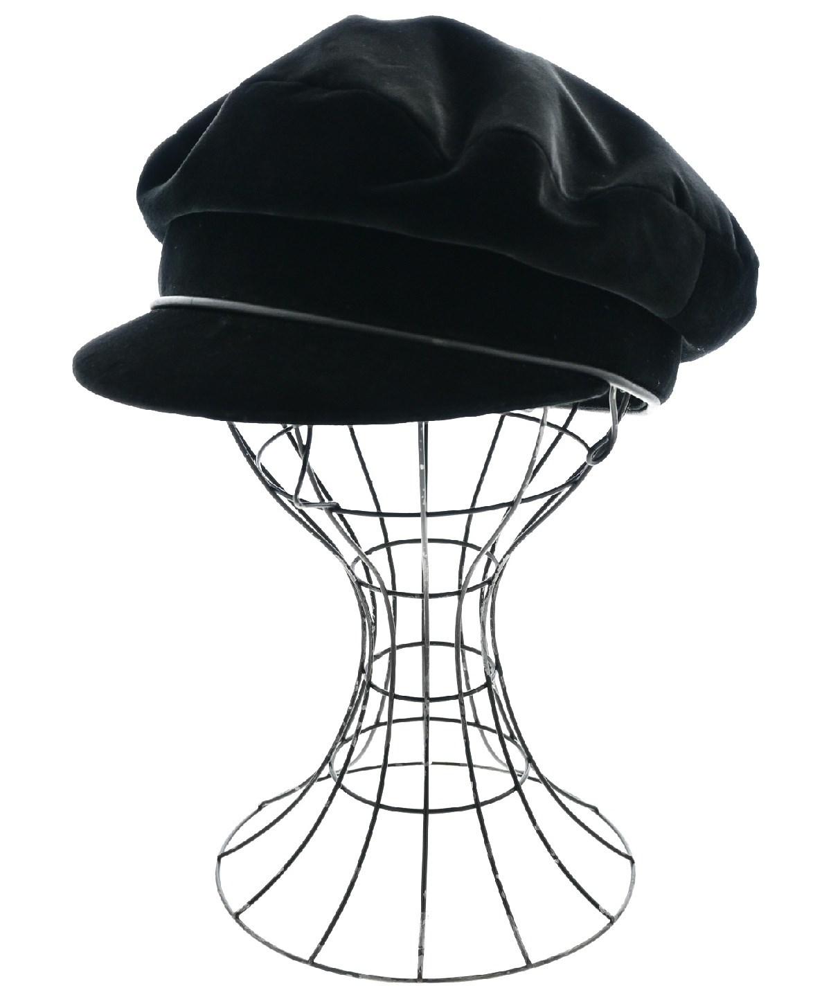 HERMES エルメス ハンチング ベレー帽 キャップ ブラック サイズ60 HERMES（エルメス）ハンチング・ベレー帽 黒 サイズ:56 レディース