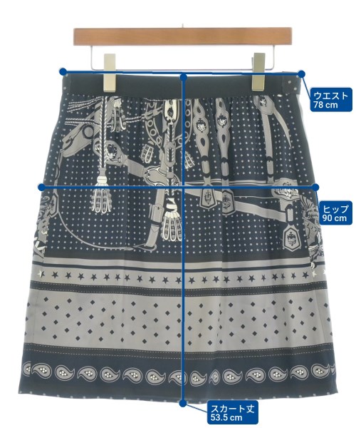 HERMES（エルメス）ひざ丈スカート 黒 サイズ:40(M位) レディース/2200636369139