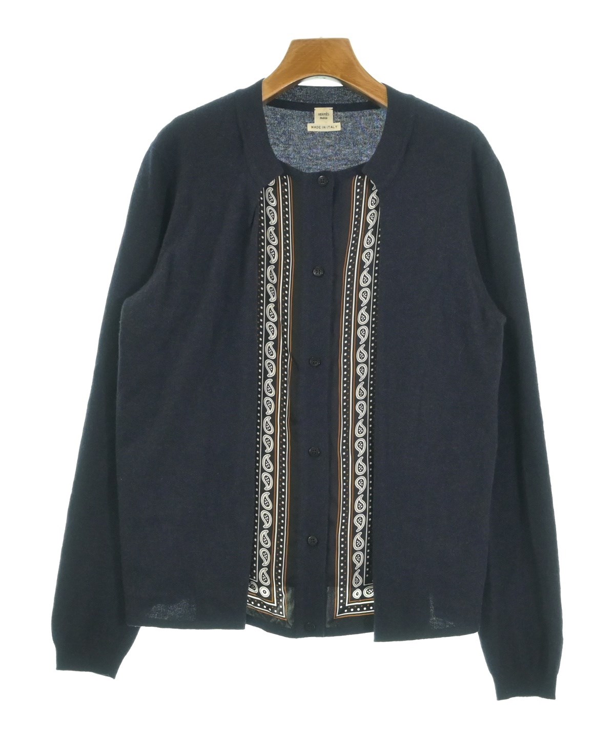 HERMES（エルメス）カーディガン 紺 サイズ:38(S位) レディース