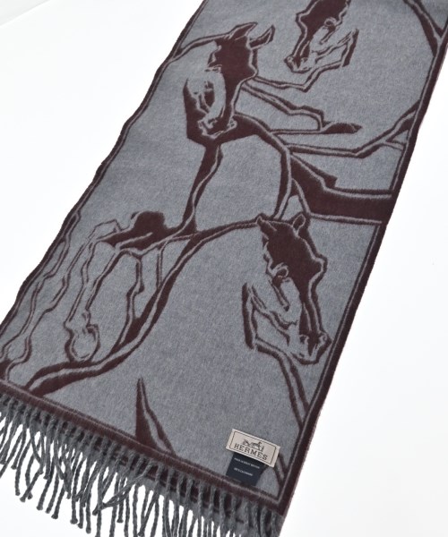 HERMES（エルメス）マフラー グレー サイズ:- メンズ/2200636873032