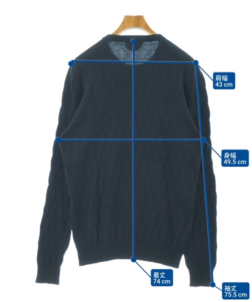 HERMES（エルメス）ニット・セーター 紺 サイズ:L メンズ/2200637221146