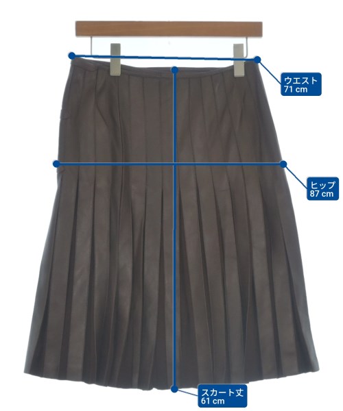 HERMES（エルメス）ロング・マキシ丈スカート 茶 サイズ:38(S位) レディース/2200640792343