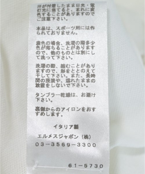 HERMES（エルメス）Tシャツ・カットソー 白 サイズ:S メンズ/2200641186080