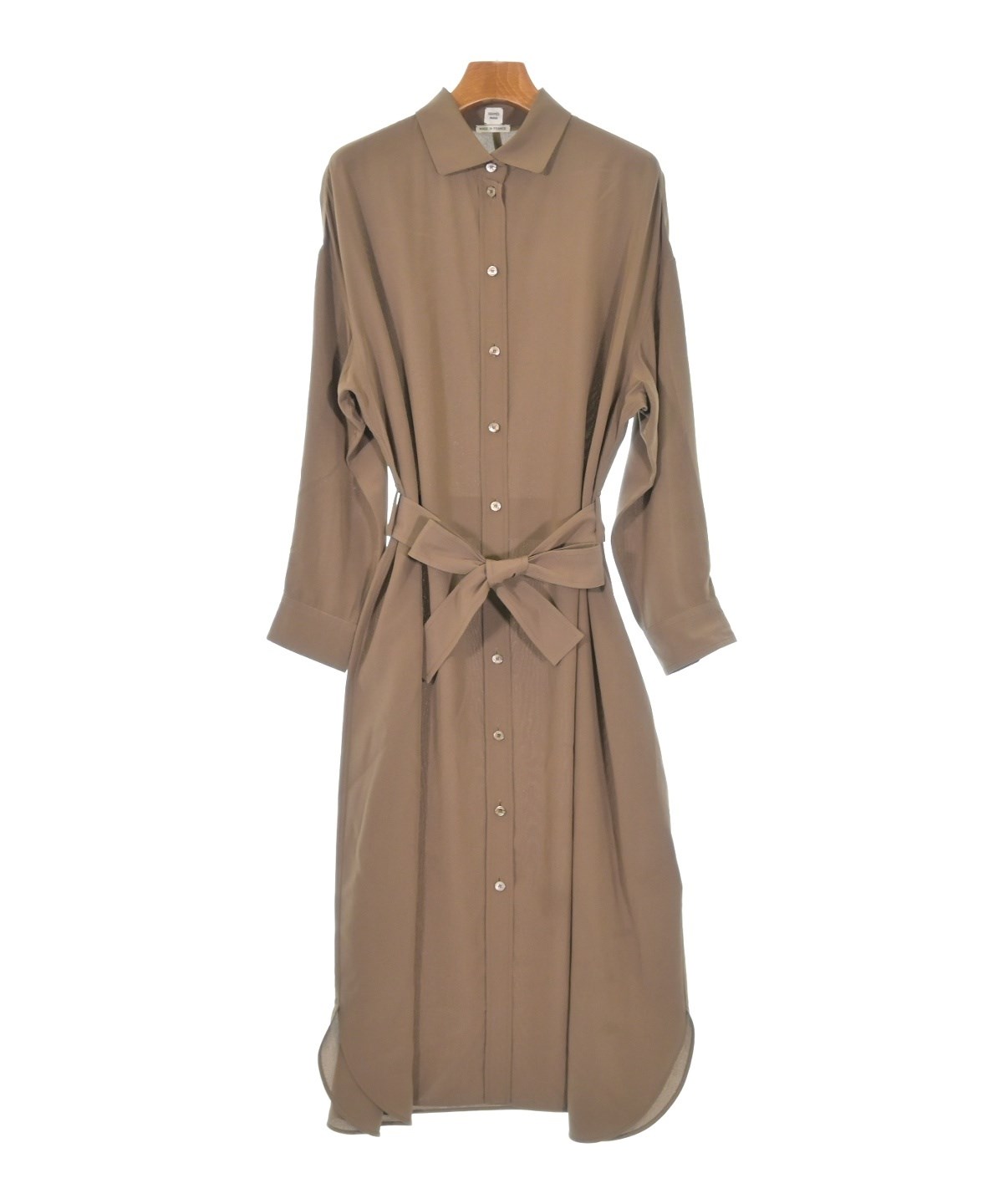 １日限定お値下げ。HERMES　シャツワンピース HERMES（エルメス）シャツワンピース 茶 サイズ:34(XXS位) レディース