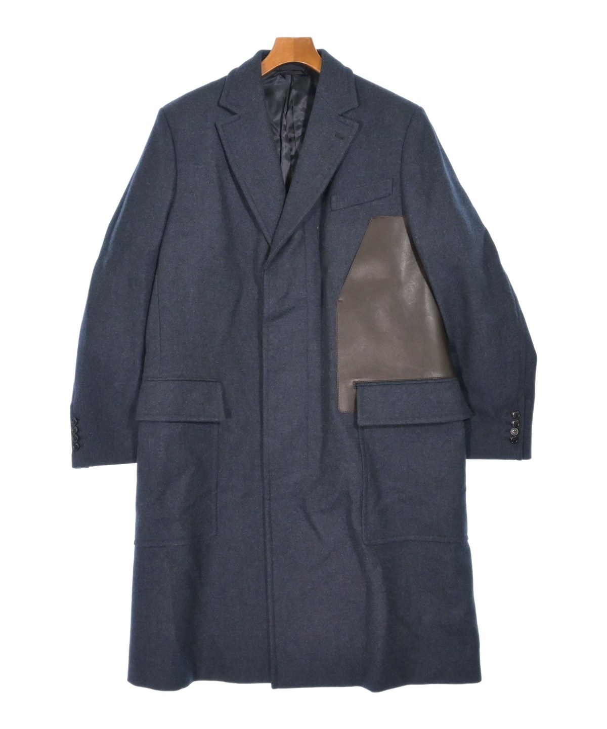 HERMES PARIS ダークグレー ヴィンテージチェスターコート HERMES（エルメス）チェスターコート 紺 サイズ:52(XXL位) メンズ
