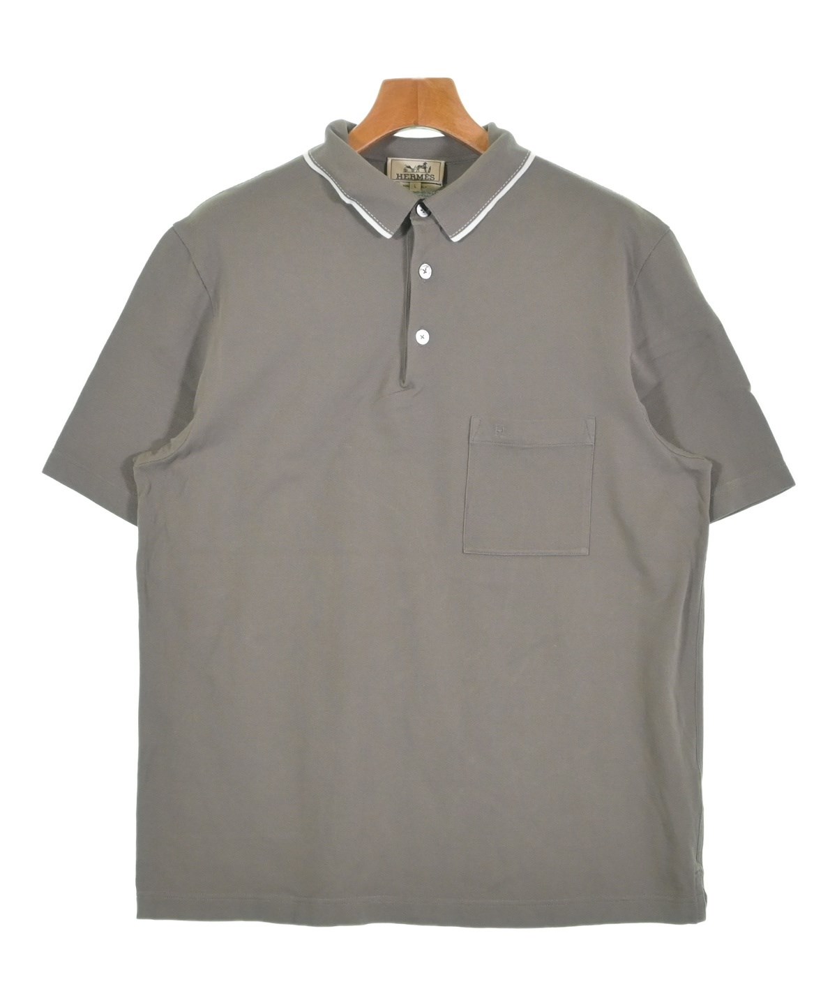 HERMES 90s Vネックポロシャツ Lサイズ tifana_1-240001093917